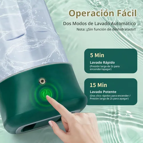 Vista 3 de Mini Lavadora Portátil - Lavadora Pequeña de 1L Recargable por USB con 2 Modos de Limpieza Profunda para Ropa Interior, Calcetines y Ropa de Bebé