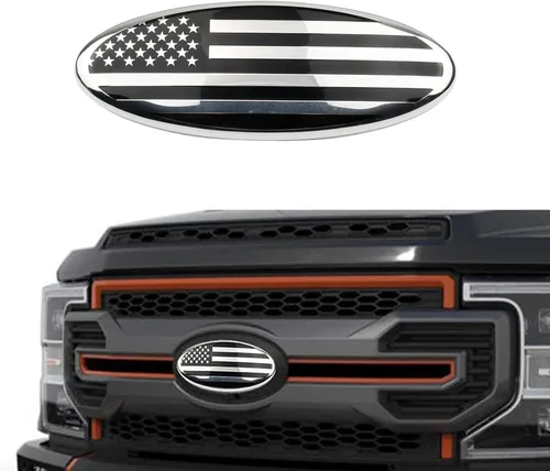 Vista 10 de CONGCONG Emblema de la bandera estadounidense de 4.5 pulgadas para Ford, calcomanía ovalada de 4.5" x 1.8" placa de identificación compatible