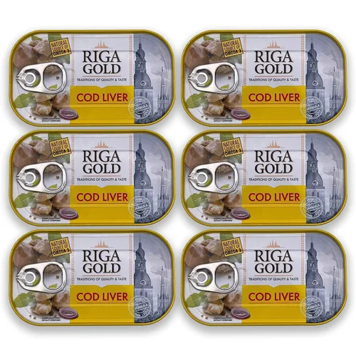 Vista 9 de Riga Gold Hígado de bacalao en aceite propio 4.27 oz/ 121g de Islandia (paquete 3)