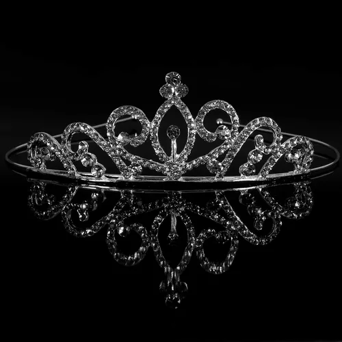 Vista 4 de Hedume Paquete de 6 diademas de corona de tiara de cristal de princesa, accesorios para el cabello con diamantes de imitación brillantes de metal
