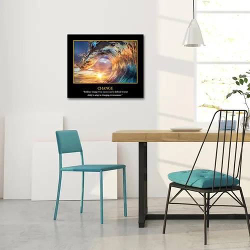 Vista 3 de KREATIVE ARTS Citas motivacionales autopositivas para la oficina, póster inspirador de éxito en equipo, impresiones en lienzo increíbles imágenes