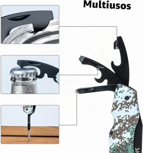 Vista 4 de SIUPRO Juego de cuchillos de bolsillo multiherramienta para hombres, rellenos de calcetines de Navidad, regalos para papá y marido, kit de Camuflaje