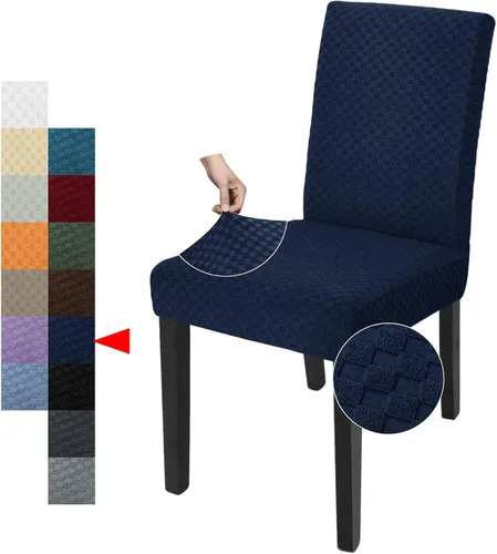 Vista 51 de YEMYHOM Funda elástica para silla con respaldo de 1 pieza con diseño jacquard más reciente, funda para silla con respaldo antideslizante, protector