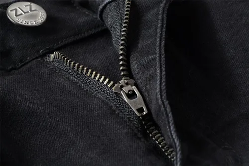 Vista 4 de ZLZ - Jeans ajustados estilo motociclista para hombre, muy cómodos, elásticos, calce entallado