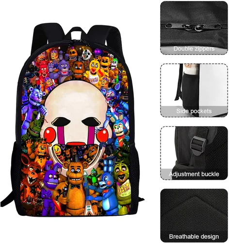 Vista 6 de Cartoon Game Backpack Anime Backpacks 3D Printing Game Backpack Sports Casual Daypacks 17 Inch M-2