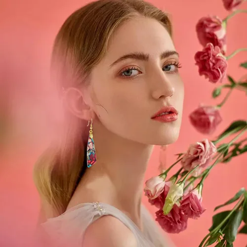 Vista 5 de Aretes de piedra natural para mujer, con piedras curativas, hipoalergénicas, ligeros, colgantes de múltiples estilos, joyería para regalo de fiesta