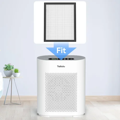 Vista 4 de Tailulu Tailulu HQKJ-180 Filtro purificador de aire para purificador de aire, grado H14 True HEPA para filtro de habitaciones grandes, alergias