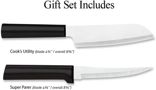 Vista 2 de Rada Cutlery Juego de regalo de dos piezas de acero inoxidable Cook's Choice de resina de acero, 2, mango negro