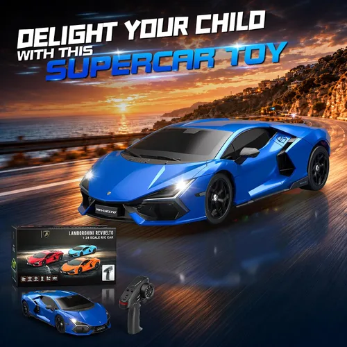 Vista 8 de 1:24 Lamborghini REVUELTO Control remoto Coche RC Drift Car Azul