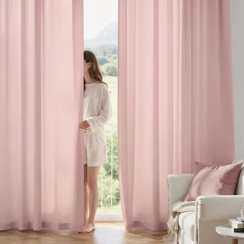 Vista 12 de MIULEE White Privacy Sheer Curtains 2 Panels 42W x 96L Blanco