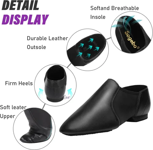 Vista 2 de Zapatos de jazz con suela dividida para mujer y hombre