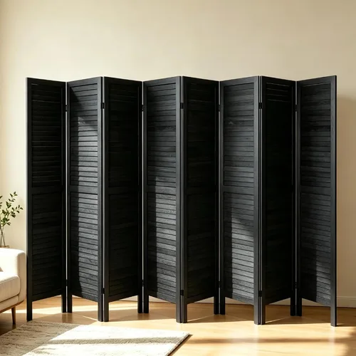 Vista 14 de 6 Panel Wooden Room Divider,67" Tall Folding Privacy Screen,Whitewashed Whitewashed 6 Panel