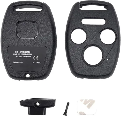 Vista 6 de Funda de repuesto para llavero de Honda Accord 2003-2015 Civic 2005-2013 CR-V Pilot Ridgeline CR-Z Fit Odyssey Remote Key Fob Shell (negro + rojo)