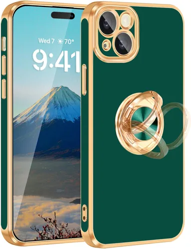 Vista 10 de Fingic Funda para iPhone 15, funda para iPhone 15 [con soporte de anillo de 360°] [soporte magnético para automóvil] Funda de teléfono con función