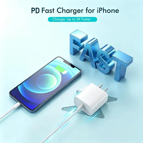 Vista 2 de Cargador rápido para iPhone, cable USB C a Lightning de carga rápida extra largo de 10 pies con bloque de cargador USBC para iPhone 14/Pro/Pro