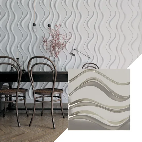 Vista 28 de Ekena Millwork 19 5/8 pulgadas de ancho x 19 5/8 pulgadas de alto Wave EnduraWall Panel decorativo de pared 3D, aluminio (cubre 2.67 pies cuadrados).