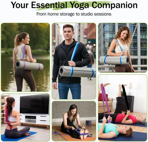 Vista 8 de Slim Panda Yoga Mat Straps for Carrying, Adjustable Yoga Mat Carrier Sling Fits All Mats(Mat Not Included)