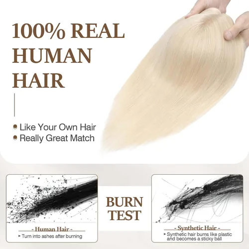 Vista 74 de Rich Choices Pelucas con topper de cabello para mujeres, cabello humano real 100% Remy, sin flequillo, para mujeres con adelgazamiento en la parte