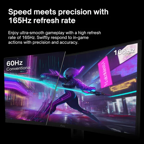Vista 3 de Pixio PXC325 32 pulgadas 165Hz Frecuencia de actualización FHD 1080p Resolución 1500R Panel VA curvo 1ms MPRT Tiempo de respuesta Sincronización