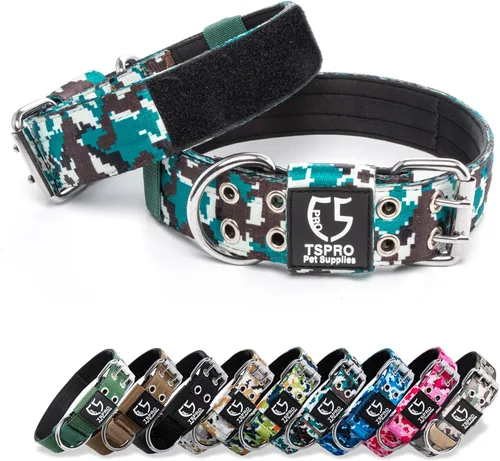 Vista 32 de TSPRO Collar Táctico para Perro de 1.25 Pulgadas de Ancho Collares Gruesos para Perro con Hebilla de Metal de Servicio Pesado, Duradero, Fuerte