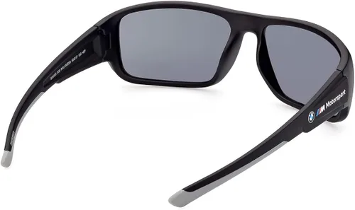 Vista 5 de BMW MOTORSPORT, BS0023 - Lentes de sol para hombre, con forma de navegador, negro mate, lente ahumado, negro mate, Mate negro