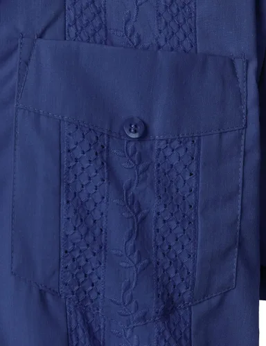 Vista 4 de VATPAVE Camisas de guayabera cubana de manga corta con botones para hombre
