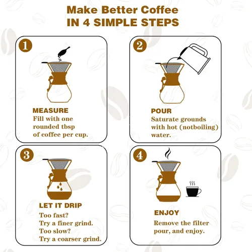 Vista 5 de Cafetera de goteo con filtro de goteo reutilizable de acero inoxidable, jarra de café de vidrio de borosilicato sin plomo con cuello de madera