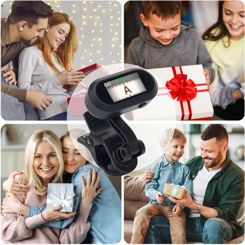 Vista 7 de Sondery afinador de guitarra y ukelele con clip recargable, pantalla TFT simple de fácil lectura, afinación extremadamente rápida y precisa
