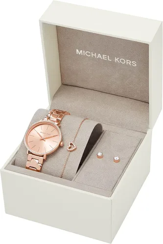 Vista 5 de Michael Kors Mini reloj Pyper de dos manos de acero inoxidable para mujer MK4588 - Reloj de malla de acero inoxidable de dos manecillas