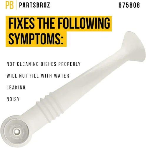Vista 3 de PartsBroz Kit de brazo de pulverización medio 675808 – Compatible con lavavajillas Whirlpool Kenmore KitchenAid – Reemplaza 679719 AP3115182