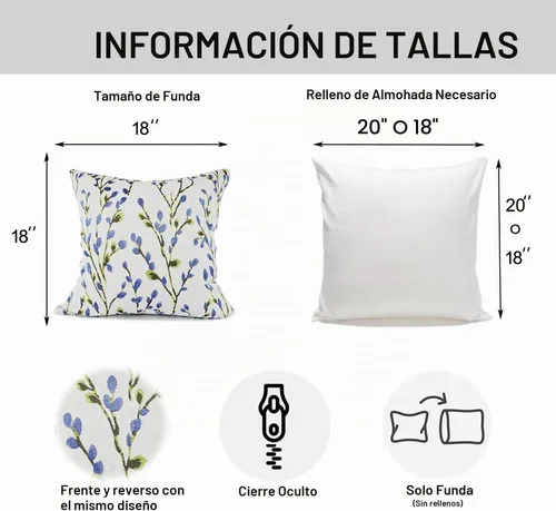 Vista 3 de Funda para cojín decorativo de bordado clásico de YOUR SMILE, estilo jacquard, azul, cuadrada, de 45 x 45 cm