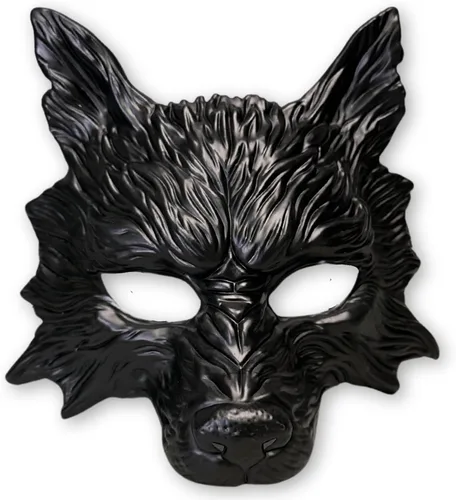Vista 5 de Máscara de lobo de animales para mascarada, máscara de lobos, máscara de Halloween, cosplay, máscara de fiesta