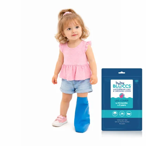 Vista 9 de BLOCCS - Funda para brazo 100% impermeable, bloques de bebé (12-24 meses), protector reutilizable para ducha, baño y natación, XS