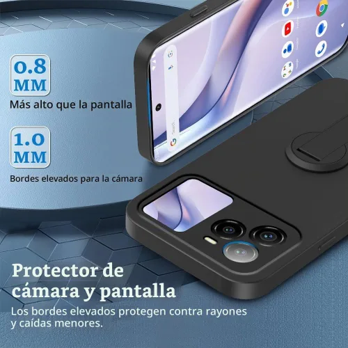 Vista 2 de Compatible con BLU Bold N4 Funda para teléfono, soporte oculto plegable giratorio de 360°, cubierta a prueba de golpes, funda protectora delgada