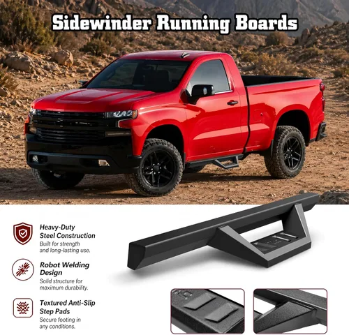 Vista 2 de TAC Sidewinder - Estribos compatibles con Silverado/Sierra 1500 2019-2025 cabina regular Silverado/Sierra 2500/3500 2020-2025 cabina regular de 4