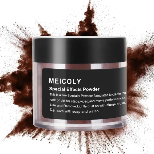 Vista 12 de MEICOLY Polvo negro de efectos especiales, polvo de suciedad suelto ultrafino para escenarios, actuaciones de películas góticas, polvo de maquillaje