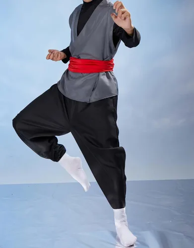 Vista 3 de Haikyuu - Traje de Kung Fu para hombre con orejas de anime negro Cosplay disfraz Halloween