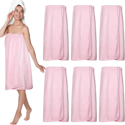 Vista 13 de Tigeen 6 toallas de baño para mujer, bata de spa con cierre ajustable, parte superior elástica, vestido ligero (Negro, M)
