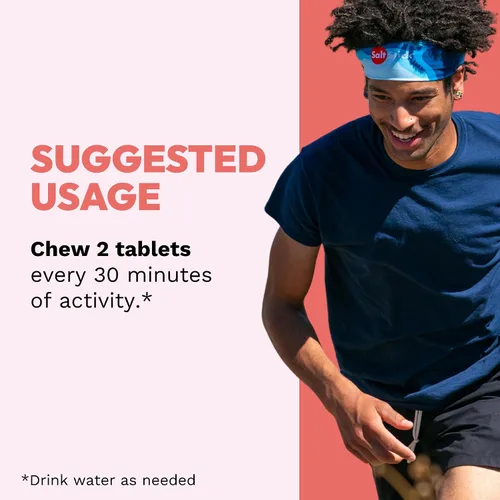 Vista 6 de SaltStick Electrolyte FastChews con cafeína – 60 tabletas masticables Citrus Burst – Tabletas de sal para correr e hidratar, masticables