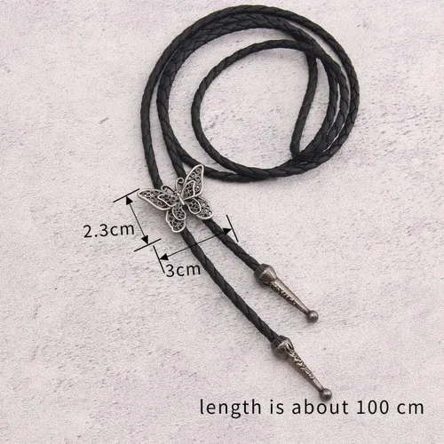 Vista 290 de Jeilwiy Corbata de bolo para hombre, corbata de vaquero occidental, collar de corbata de bolo dorado, corbata de cuero, corbata de Halloween