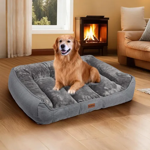 Vista 6 de [Usado] Cama Ortopédica para Perros para Perros Extra Grandes - Cama Sofá para Perros Impermeable de Espuma Viscoelástica con Lados, Camas para Gris