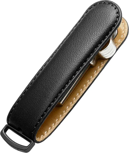 Vista 3 de Jibbon Organizador de llaves de cuero italiano de alta calidad, elegante llavero con acero inoxidable 316 de grado marino, llavero compacto EDC