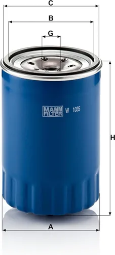 Vista 2 de MANN-FILTER W 1035 Oil Filter – Tourist Vehicles and Utilities