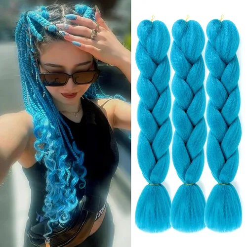 Vista 21 de Extensiones de cabello trenzado rubio natural, color rubio miel, trenzado a ganchillo, fibra sintética de alta temperatura para mujeres, 24 27#