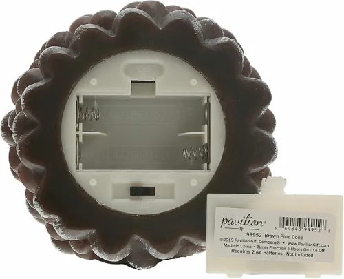 Vista 9 de Pavilion Gift Company - Vela de llama realista de piña marrón de 5 pulgadas con luz LED, funciona con pilas, hecha de cera real