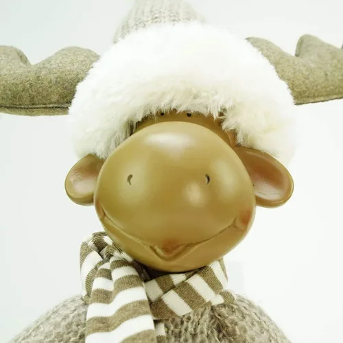 Vista 2 de Northlight Figura decorativa de mesa de Navidad de alce de pie, 24.75 pulgadas, marrón/beige