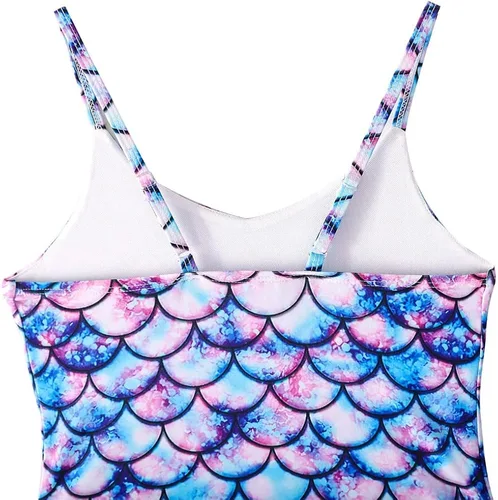 Vista 8 de Yuegoo Traje de baño para niñas, de una pieza, estampado 3D, con volantes, para playa, 2-9T