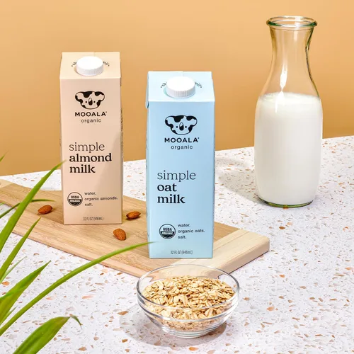 Vista 9 de Mooala Leche de Almendra Simple Orgánica, 32oz - 3 Ingredientes, Estable en Estantería, Sin Gomas, Sin Aceites, Sin Rellenos, Sin Azúcar, No