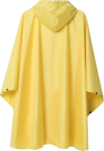 Vista 2 de SaphiRose Poncho de lluvia unisex con capucha para mujeres adultas con bolsillos