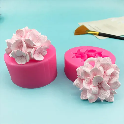 Vista 7 de Molde de silicona para bolas de hortensias, proyecto de manualidades, reutilizable, jabón, vela, yeso, chocolate, herramientas para hornear